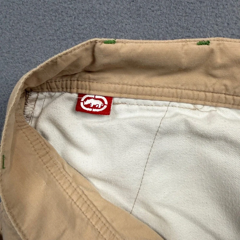 Ecko Unltd Y2K Skater Cargo Shorts Cotton Nylon Baggy Khaki 16